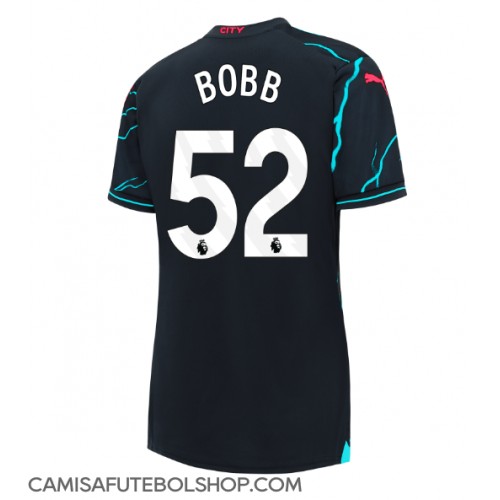 Camisa de time de futebol Manchester City Oscar Bobb #52 Replicas 3º Equipamento Feminina 2023-24 Manga Curta